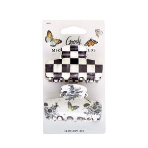 MacKenzie-Childs Black White Medium Hair Claw Clips